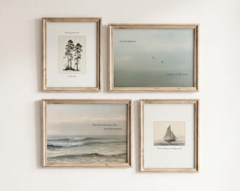 Taylor Print Quote, Vintage Painting & Lyric Wall Art, Poetic Coastal Decor (Digital Download)