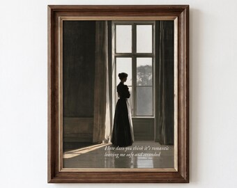Down Bad Print, Taylor Lyric Antique Painting, Nostalgic Wall Decor (Digital Printable Download - Vertical)
