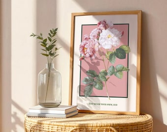 Taylor Print | You're on your own, kid Digital Print | Music Art | Printable | Floral Print | Home Decor | Girly Print | Coquette Wallart