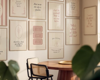 Taylor Prints - Set of 12, Pink Wall art, Digital Download