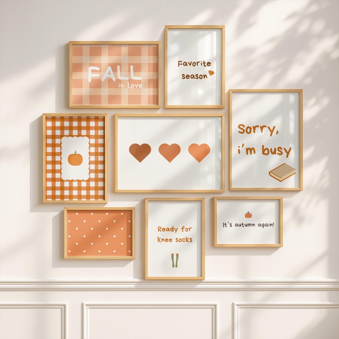 Fall Autumn Gallery Wall Set of 18 Prints, Warm Fall Wall Art ...