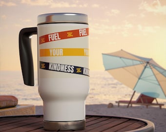 Fuel Your Kindness - roestvrijstalen reismok met handvat - 14 oz
