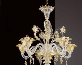 3003 Murano Chandelier Gold