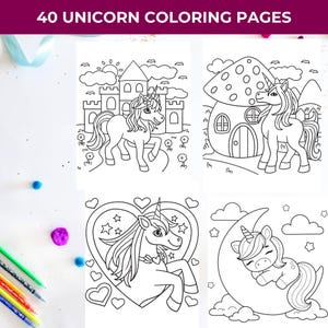 Unicorn Coloring Pages, Simple Bold Easy Unicorn Coloring Book, Girls Coloring Pages, Kids Coloring Pages, Unicorn Lover, printable pages