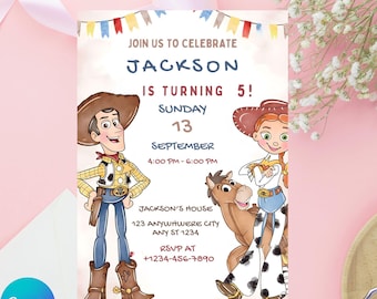 Toy Story Birthday Invitation, Two Infinity and Beyond, Canva Template (Digital)