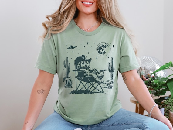 Cavapoo, Cavapoo Shirt, Vintage Dog Shirt, Cowboy Dog, UFO Dog T-Shirt, Cavapoo Mom, Cavapoo Dad, Cowboy Cavapoo, Funny Dog Shirt