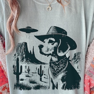 Maglietta vintage Beagle UFO - Maglietta western da cowboy Beagle, maglietta retrò per cani, regalo perfetto per mamma, papà e amanti dei cani Beagle, Beagle Ranch
