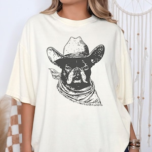 Western French Bulldog Shirt - Cowboy Frenchie Country Tee, Dad Frenchie Mom Ranch T, Wild West French Bulldog Dog Tee
