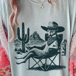 Vintage Basenji Western Shirt – Cowboy Basenji Tee, Retro Desert Dog Chill T-Shirt, Gift for Basenji Mom, Dad & Dog Lovers