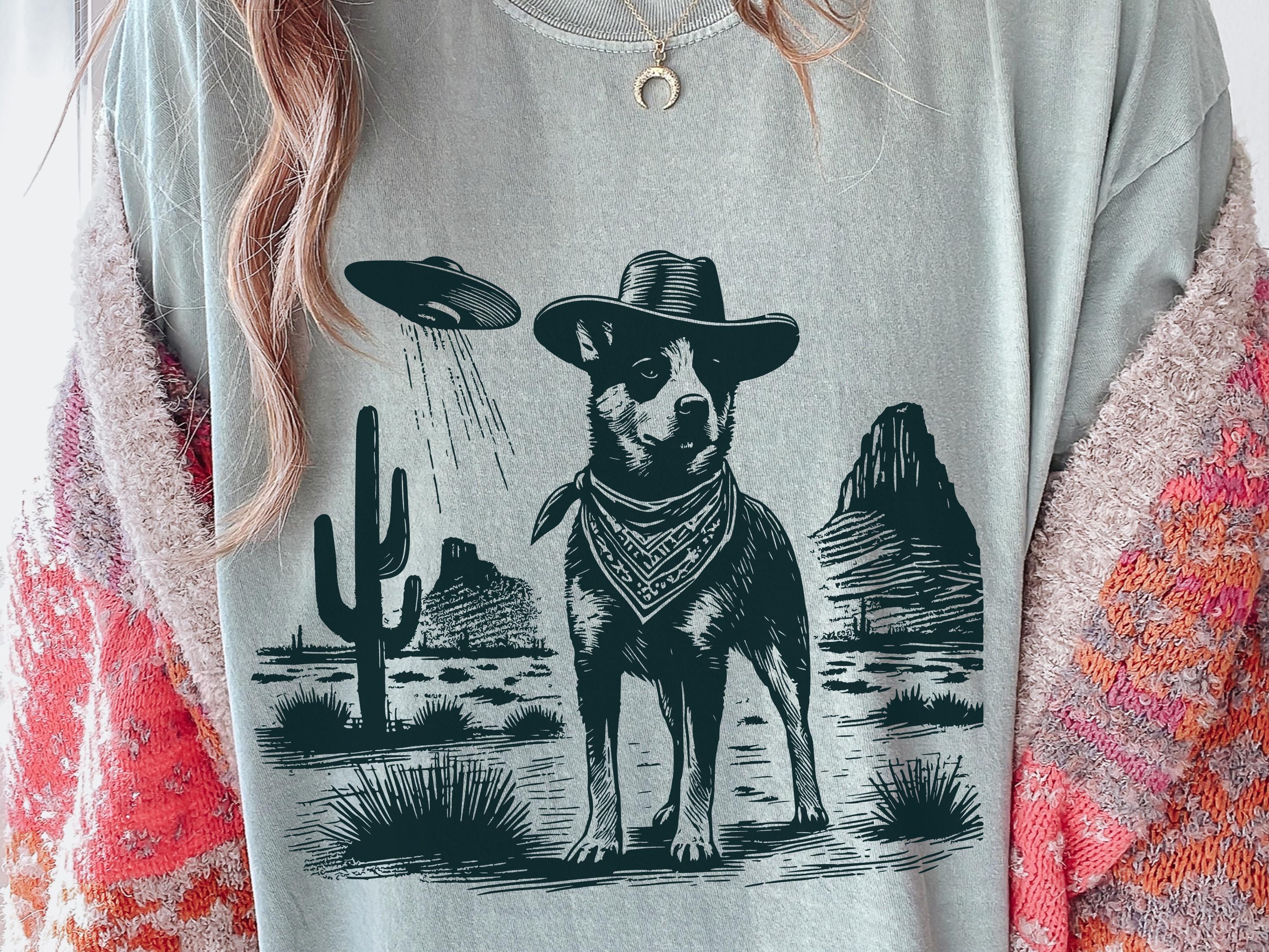 Vintage Heeler UFO Shirt – Western Cowboy Australian Cattle Dog