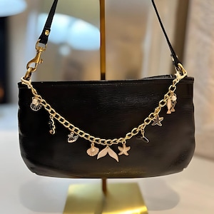 Clip pour chaîne de sac en or, breloques en émail côtier noir blanc, perles de verre tchèques, clip de sac à main pour fille, cadeau d'anniversaire de mariée, tirettes de porte-clé de fermeture éclair