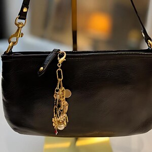 CLIP POUR SAC EN OR, breloques perle en cristal doré, tirettes de sac à dos porte-clés avec fermeture éclair, clip pour sac à main fille, cadeau d'anniversaire pour la mariée, bijoux de sac à main, clip en or