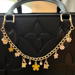 Chaîne de sac, breloques fleurs en émail, perles de verre, cadeau d'anniversaire ou de mariée pour elle, pince à sac à main pour fille, porte-clés à glissière pour sac à dos