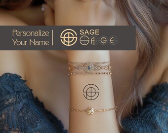 Diseño de logotipo con nombre personalizado: tatuaje minimalista, logotipo de joyería (archivo digital)