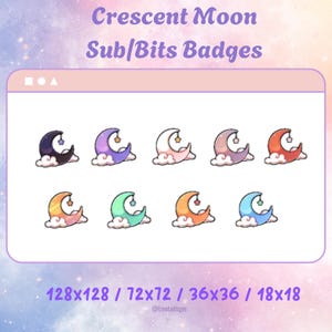 Odznaki Crescent Moon Sub/Bits