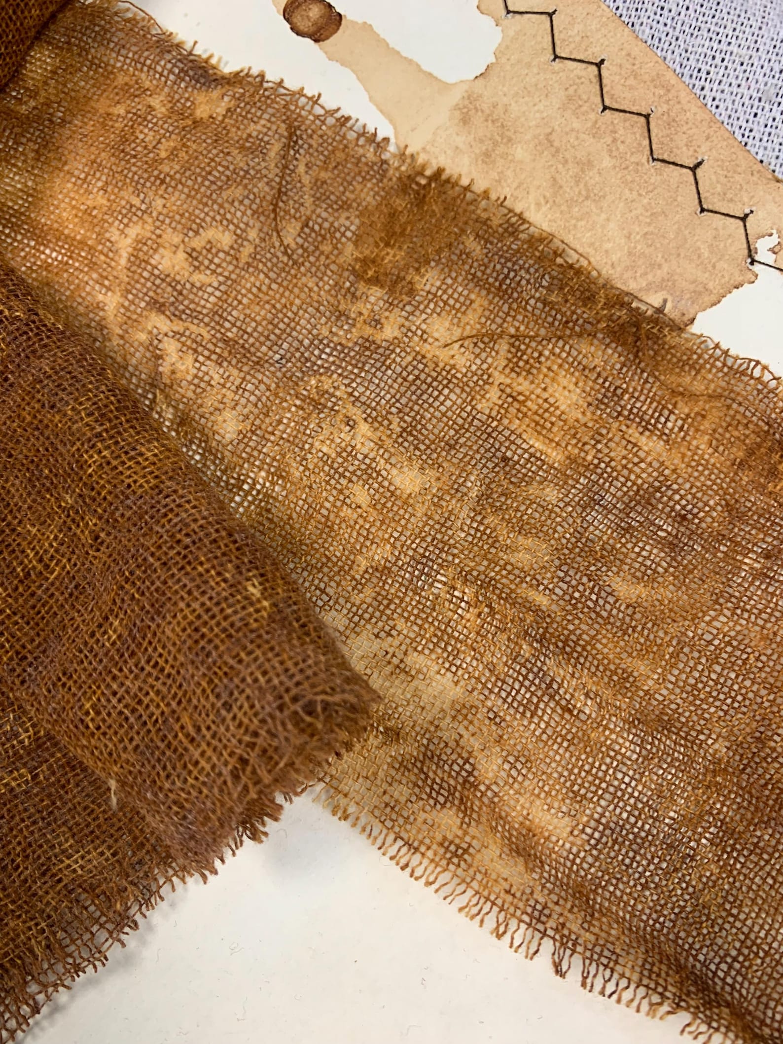 Rust Cloth Components Rust Dyed Gauze Fabric, Vintage Junk Journal Supplies , Grunge Punk ...