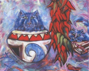Blue Corn Kitties - Red or Green