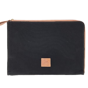Pochette porte-documents canvas & cuir – Zip sécurisé, doublure imperméable – Élégante et pratique – 5 coloris