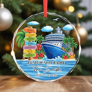 Personalized Cruise Trip Christmas Ornament, Custom Family Cruise Vacation Ornament, Cruise Adventure Keepsake, Family Trip Gift