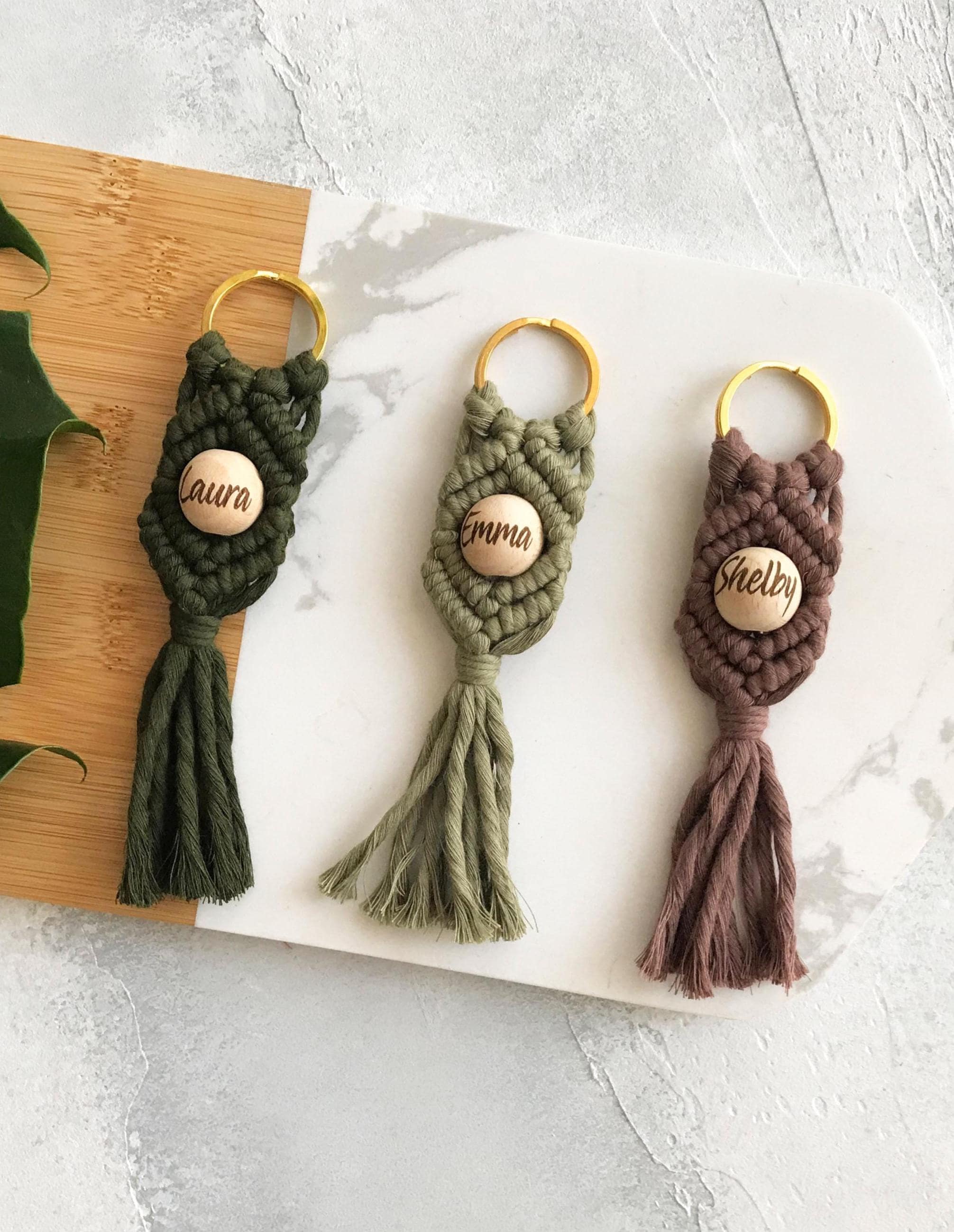 Name Keychain with Beads