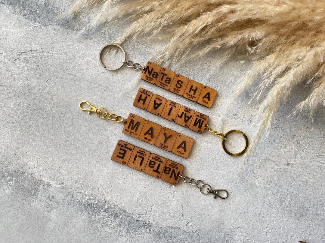 Personalized Chemistry Name Keychain, Periodic Table Element Name ...