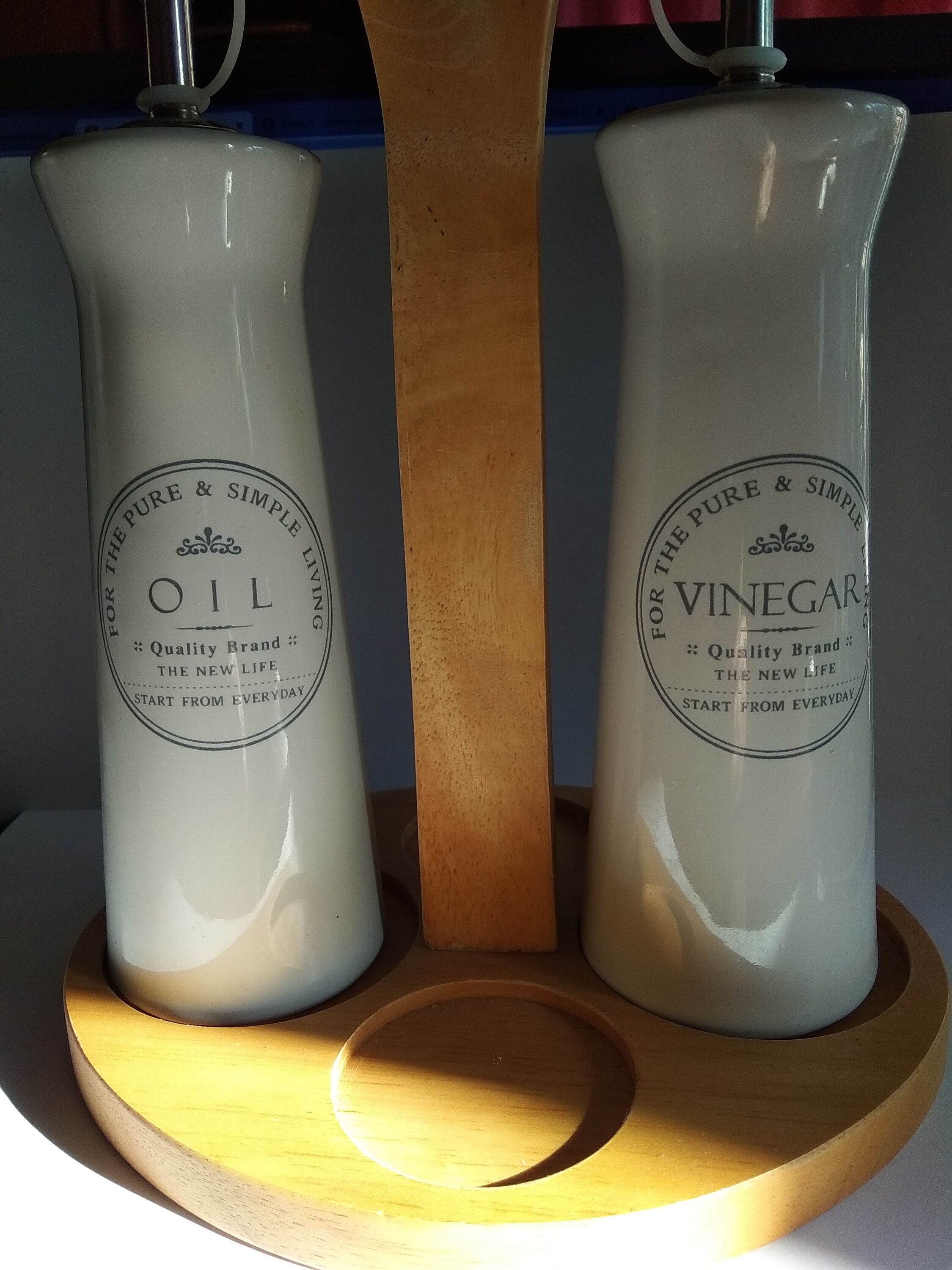 Vintage White Porcelain Oil Vinegar Jars / Home decor / Etsy