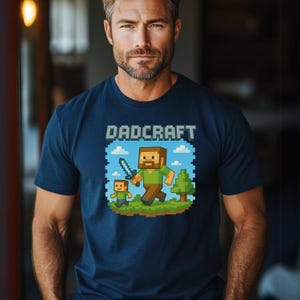 Fun Dadcraft T-shirt, Customizable Gamer Tee, Men's Video Game Shirt, Dad Gift Idea, Unisex Soft Cotton Top