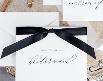 Custom Bridesmaid Proposal Card will you be my bridesmaid card for maid of honor proposal gift box minimalist flower girl proposal VCT