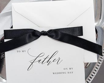 To My Dad on my wedding day card father of the bride to my mom wedding card mother in law wedding gift for bridesmaid bride and groom VCT