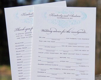 Wedding Mad Libs Advice Cards advice for the bride and groom madlib wedding guest book newlywed advice alternative professionally printed