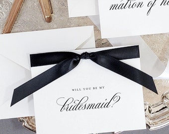 Custom Bridesmaid Proposal Card will you be my bridesmaid card for maid of honor proposal gift box minimalist flower girl proposal MZT