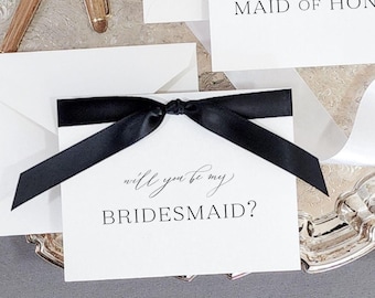 Custom Will You Be My Bridesmaid Card bridesmaid proposal card for maid of honor proposal gift box minimalist flower girl proposal VCT REV