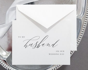 Wedding Day Letters Set of 2 a Letter to my Husband on our Wedding Day gift for Groom to my wife card from bride to my wedding day card VCT