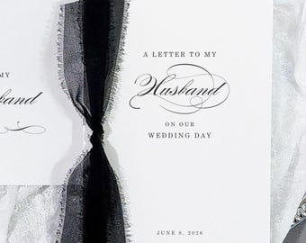Letter To My Husband on our Wedding Day card for groom to my bride card for future husband wedding day letter husband and wife set BGS