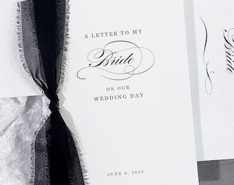 A Letter to My Bride on Our Wedding Day note wedding gift for bride from groom bride and groom gift exchange custom wedding day card BGS