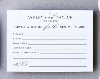 Wedding Advice Card bridal shower game for bride groom guest book alternative reception activity box newlywed wish slip keepsake memento VCT