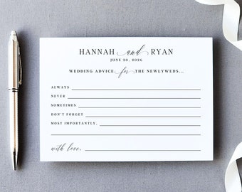 Wedding Advice Card Guest Book Alternative Bridal Shower Game Reception Table Keepsake Marriage Wish Guestbook Cards Rehearsal Dinner FLS