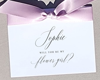 Flower Girl Proposal Card Will you be my flower girl card asking will you be my flower girl gift box flower girl card bridal party card