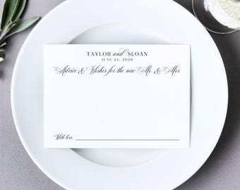 Bridal Advice Card wedding wish activity idea guest book alternative keepsake marriage wisdom bride groom note collect memory reception MZT