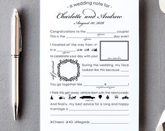 Wedding Advice Card Guest Book Alternative Bridal Shower Activity Idea Creative Reception Entertainment Game Marriage Wisdom Memorable BCK