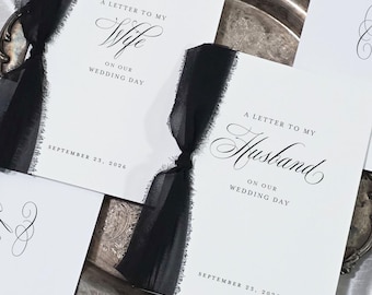 To My Husband on our Wedding Day Card bride and groom gift keepsake wedding letter to my wife wedding card elopement vow idea typography MZT