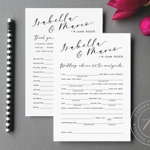 Wedding Advice Cards bridal shower game funny wedding guest book alternative rehearsal dinner activity reception keepsake for couple