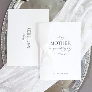 Mother of the bride card to my mom on my wedding day card dad gift from bride mother in law card bridesmaid card wedding day note card VCT