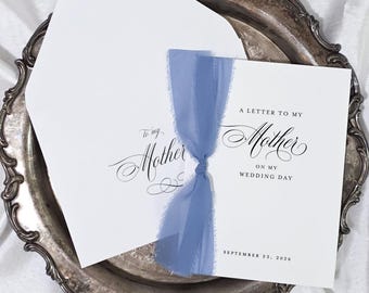 Mother of the Bride Wedding Day Letter personalized mom card keepsake modern romantic typography note bridal party gift mother in law MZT