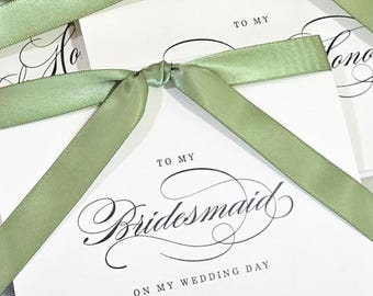 Personalized Bridesmaid Thank You Card wedding day gift for bridal party maid of honor card wedding morning gift idea sister best friend BGS