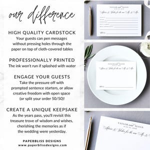 Wedding Advice Card wedding wishes bridal shower game wedding advice and wishes advice guest book card words of wisdom rehearsal dinner MZT image 7