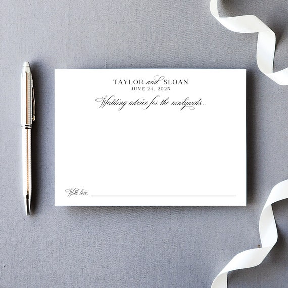 Wedding Advice Card wedding wishes bridal shower game wedding advice and wishes advice guest book card words of wisdom rehearsal dinner MZT