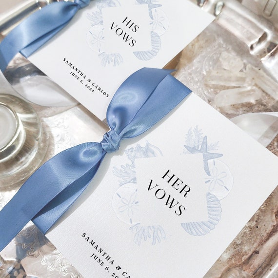 Beach Wedding Vow Books for wedding vow book set of 2 vow books shell vows book nautical wedding destination bridal shower gift personalized
