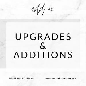 Upgrades and Additions - Add additional note cards, vow booklets to your existing order - Select your shipping speed