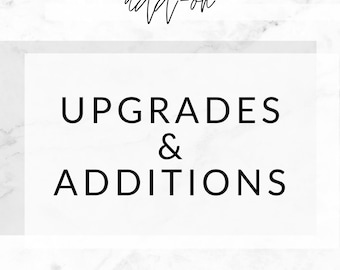 Upgrades and Additions - Add additional note cards, vow booklets to your existing order - Select your shipping speed